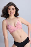 Zivame Padded Non Wired Medium Coverage Tshirt Bra - Pink Floral — thumbnail 2